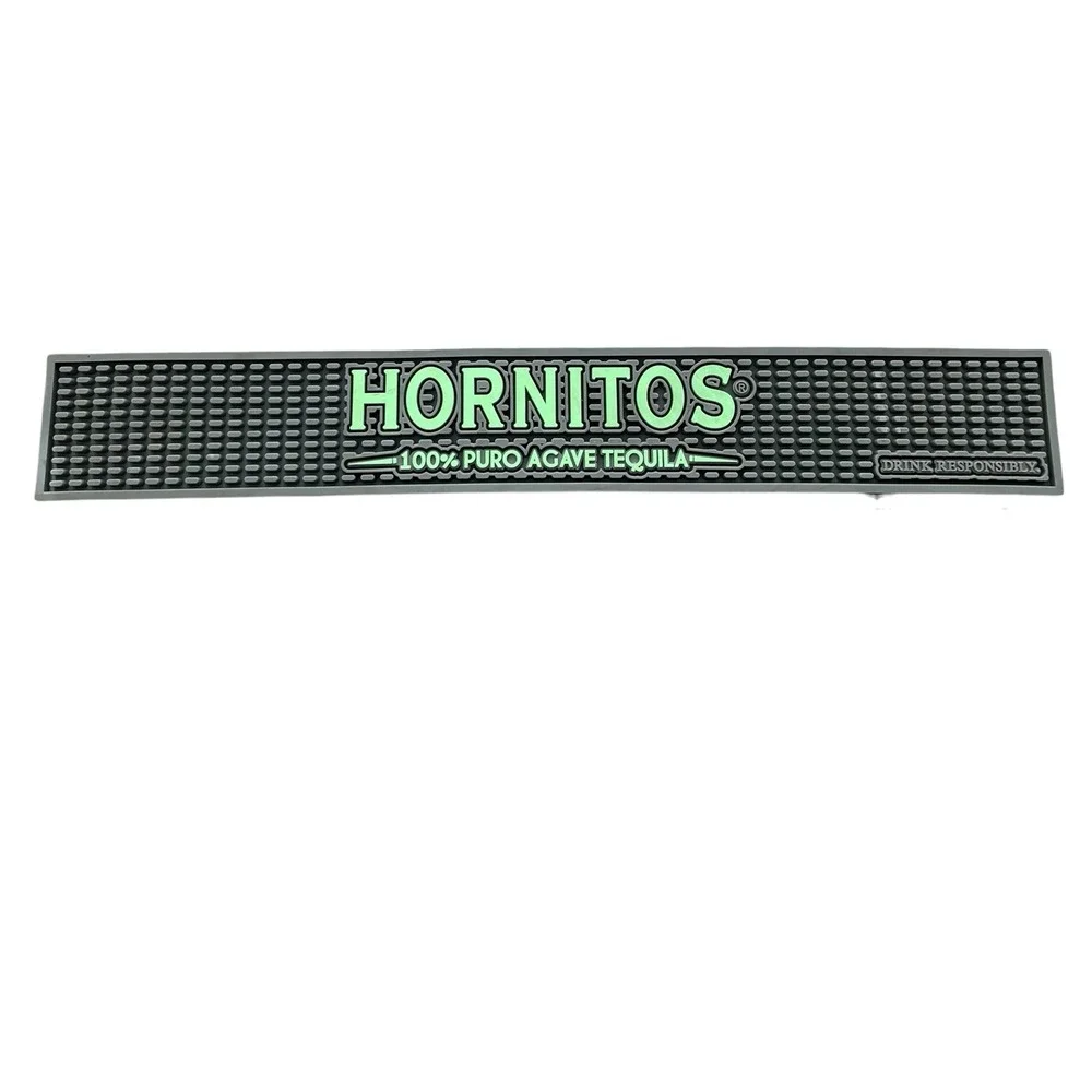 Hornitos Tequila Bar Mat Drink Rail Spill Cocktail Mat Gray 24